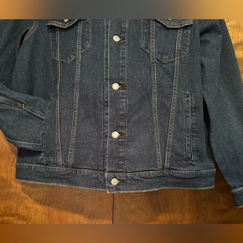 Levi's Long Sleeve Denim Trucker Jacket Mens XL Dark Blue Jean Cotton Pockets